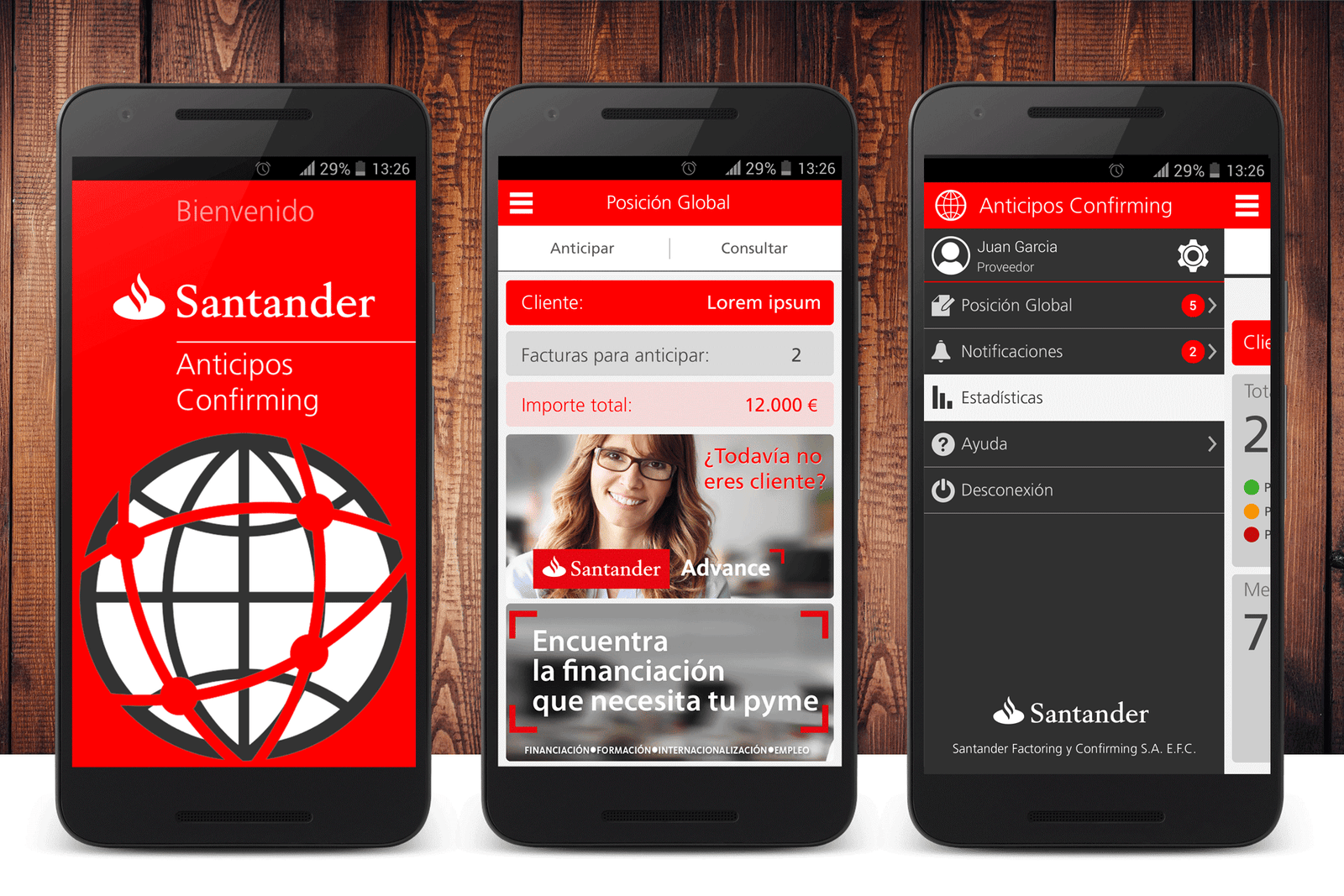 Diseño UX/UI - App Santander Confirming